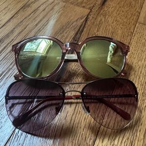 Tommy Hilfiger Rose Gold and Brown Sunglasses Duo